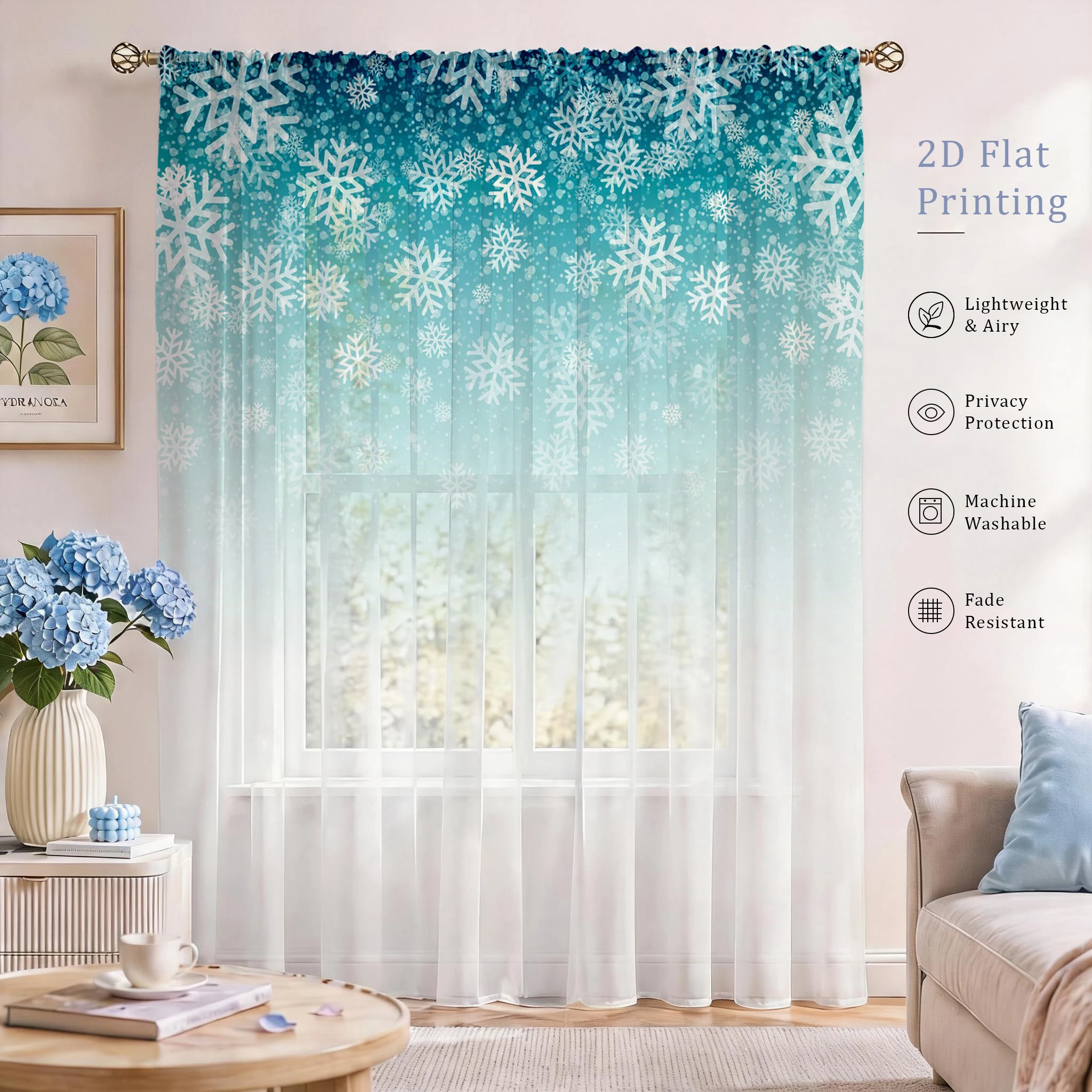 Good Floral & Wedding Decor Supply - Прозрачная штора с цветочным градиентом, высококачественная